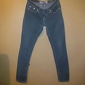 Navy Turquoise Skinny Jeans